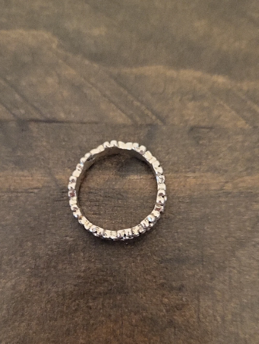 Silver Daisy Flower Band Ring